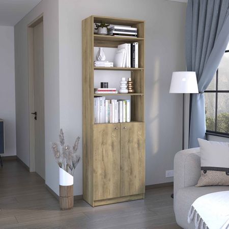 Combo Home Estante 2 Puertas + Complemento - Macadamia