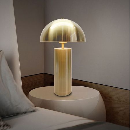 Lámpara Mesa Hongo Dorada 38Cm