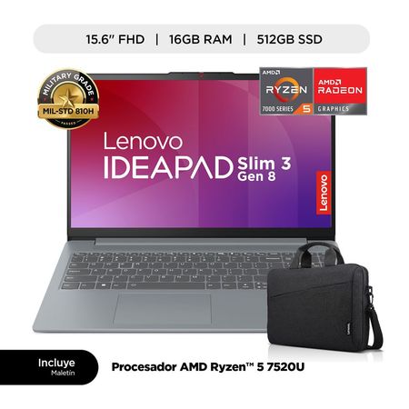 Laptop Lenovo IdeaPad Slim 3 AMD Ryzen 5 512 GB SSD 16GB RAM 15.6