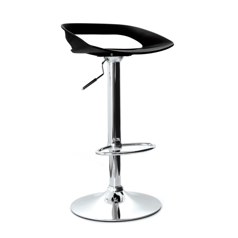 Silla De Bar Tribeca Cromado Regulable En Altura Negro Ofideas