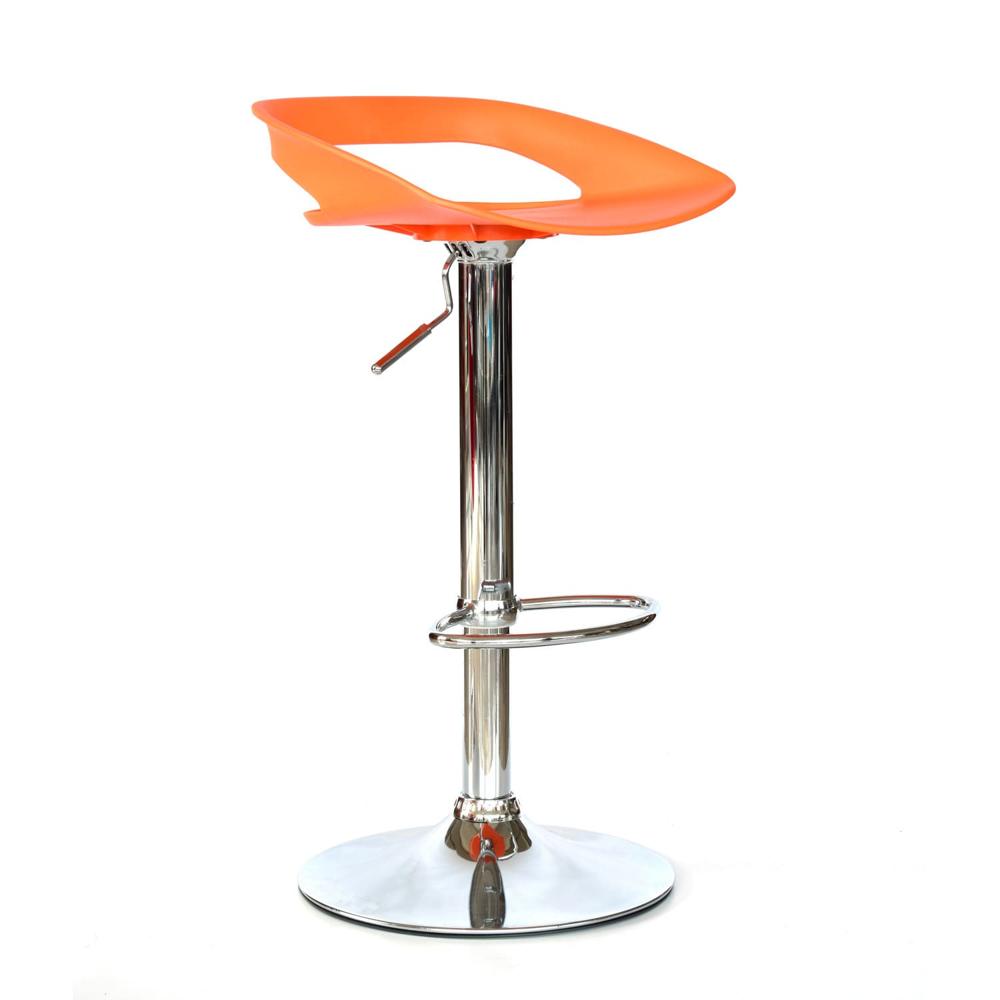 Silla De Bar Tribeca Cromado Regulable En Altura Naranja Ofideas