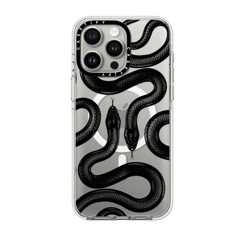 Case Casetify Black Kingsnake Clear Case con Magsafe para Iphone 14 Pro
