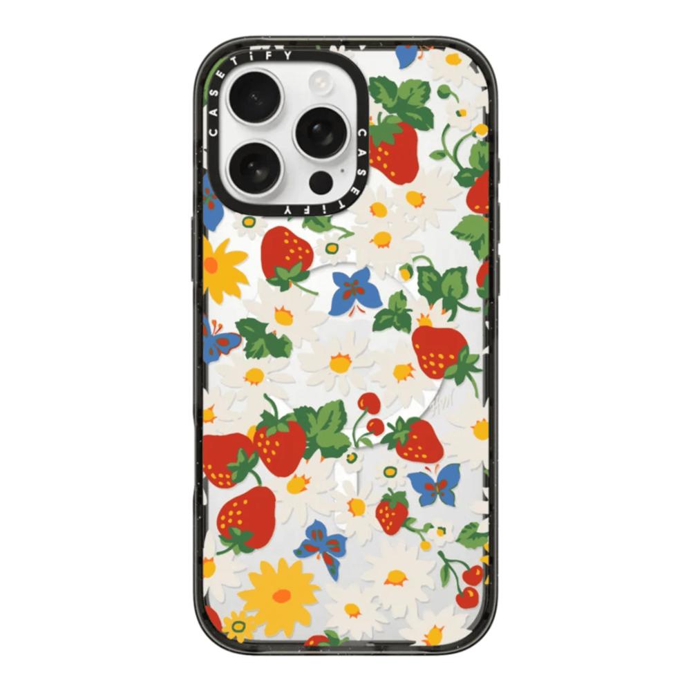 Case Casetify Strawberry Daisy con Magsafe para Iphone 14 Pro