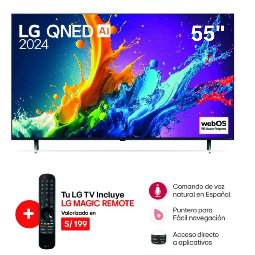 Televisor LG Qned 4K 55 Smart TV con Thinq AI 55QNED80TSA