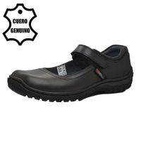 Zapato Escolar Bruno Sebastian para Niña de Cuero Negro Mary Jane con Velcro