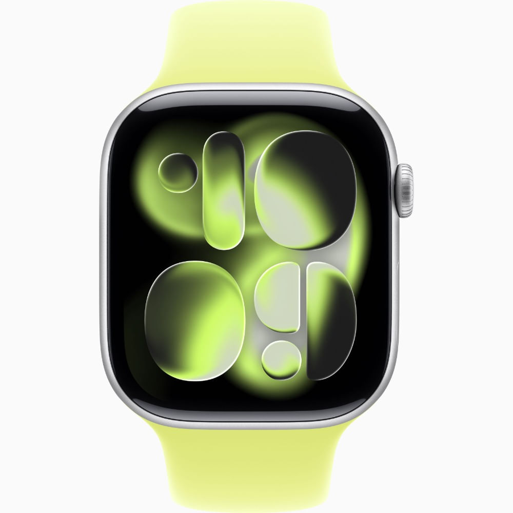 Apple Watch Series 11 Silver Aluminio GPS 46mm + Sport Band Neon Yellow