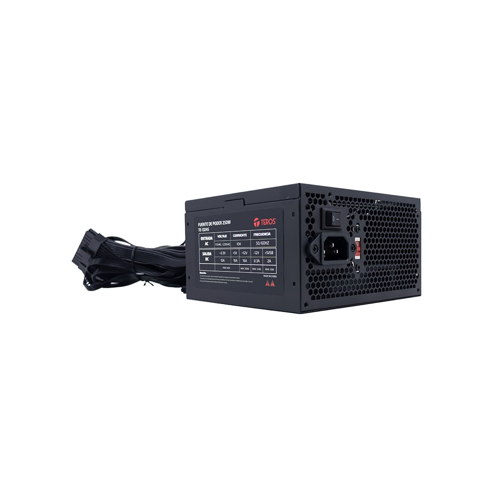 Fuente de alimentación TEROS TE-1324S ATX 250W 115V/230V - Eficiencia y estabilidad para tu PC