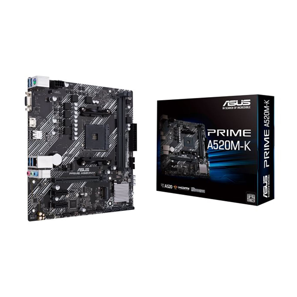 Asus PRIME A520M-K - Placa Base Micro ATX AM4, USB 3.2, Gigabit LAN, Ideal para Montajes Compactos