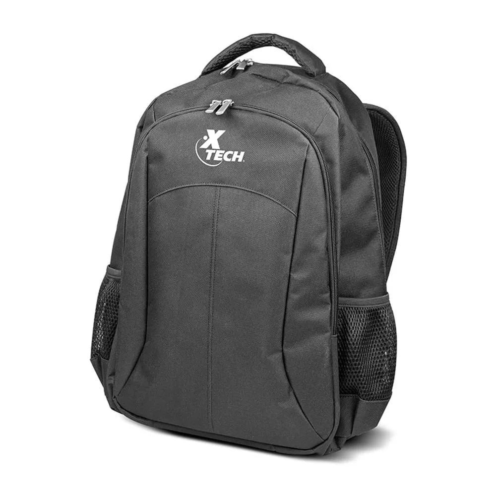 Mochila Xtech para portátil de 15.6” en nylon negro con bolsillo adicional, ideal para tus gadgets.