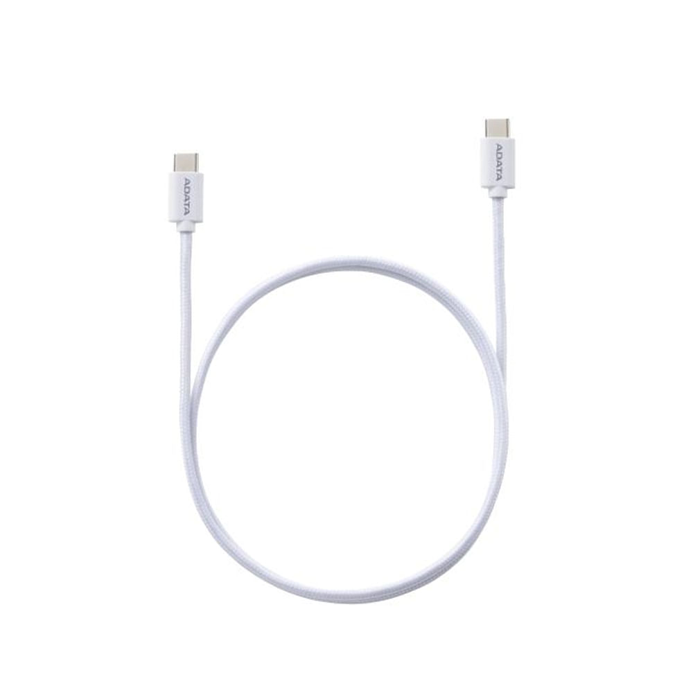 Cable USB-C a USB-C Adata 2m Blanco con Power Delivery - Carga Rápida y Conexión Segura