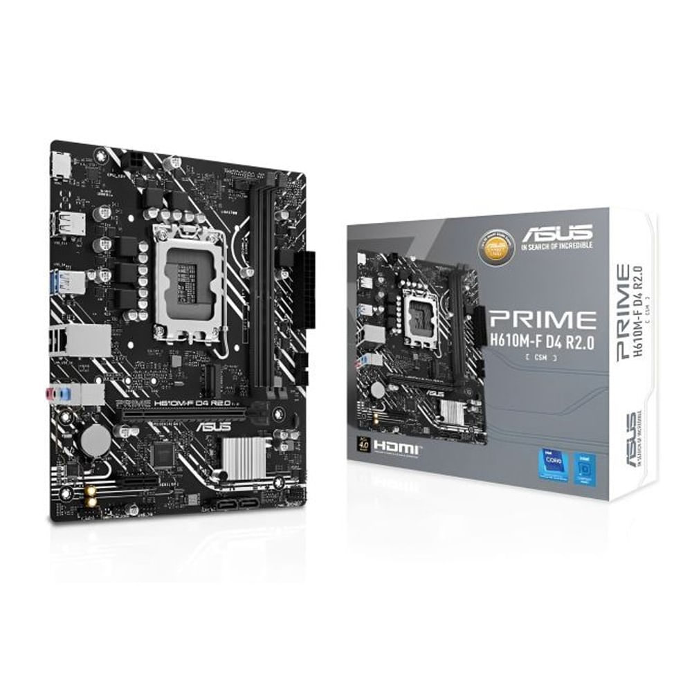 Placa Base ASUS Prime H610M-F D4 R2.0 - Compatible con Intel, Ideal para PCs Compactos