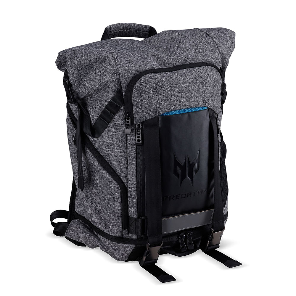 Mochila Gamer Acer Predator Rolltop 15"" - Gris y Azul Teal, Ideal para Portátiles y Gaming