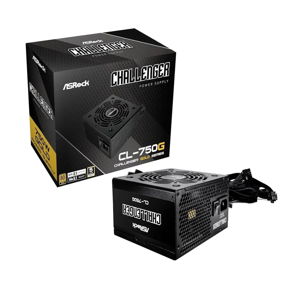 Fuente de Alimentación Asrock 750W ATX 80 Plus Gold - Alta Eficiencia y Rendimiento para PC