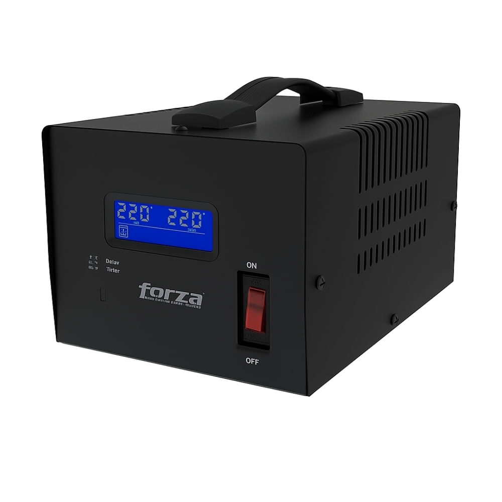 Regulador automático de voltaje Forza 6000 VA, 3 salidas, externo, AC 220 V, protección eficiente
