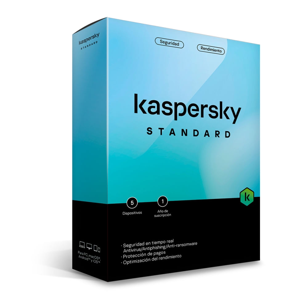 Licencia Kaspersky 1 usuario / 5 dispositivos - Seguridad integral multiplataforma por 1 año