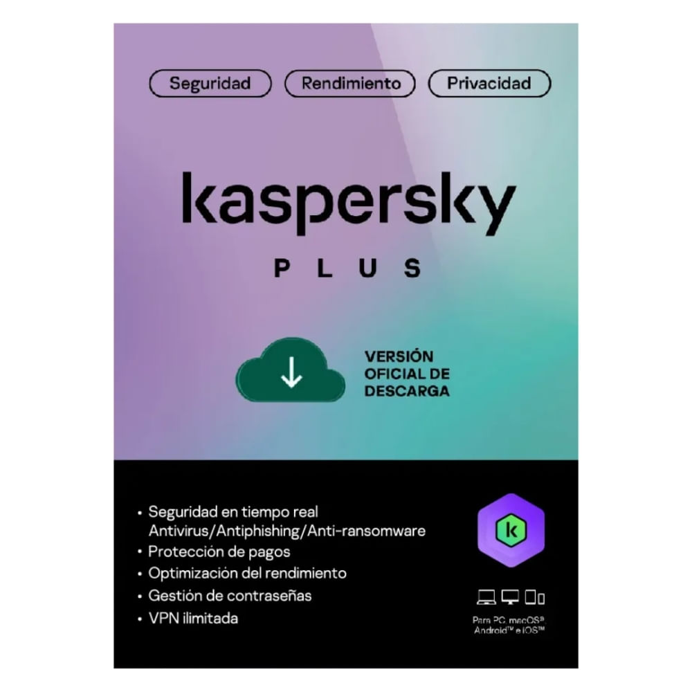 Kaspersky Plus Latinoamérica para 1 Dispositivo - Protección Avanzada y Seguridad Digital