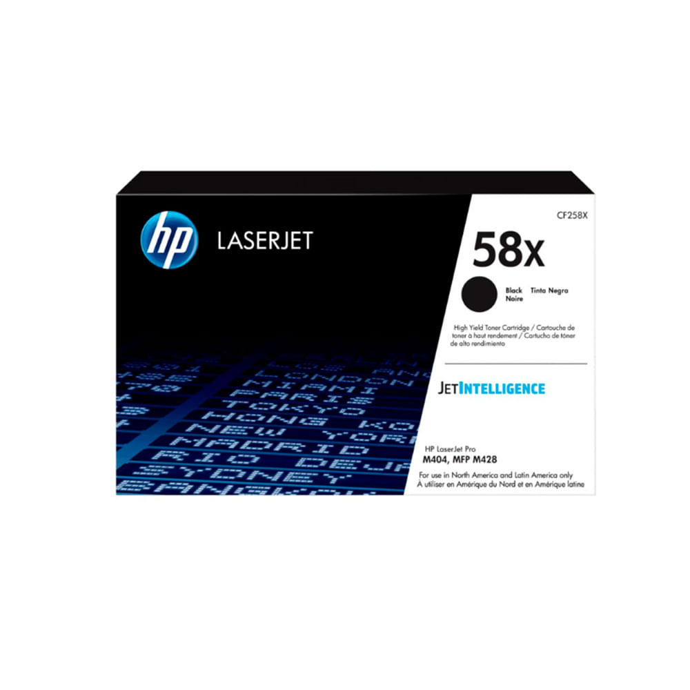 Tóner HP CF258X de Alto Rendimiento para LaserJet Pro M404 - Negro, Imprime hasta 10,000 Páginas