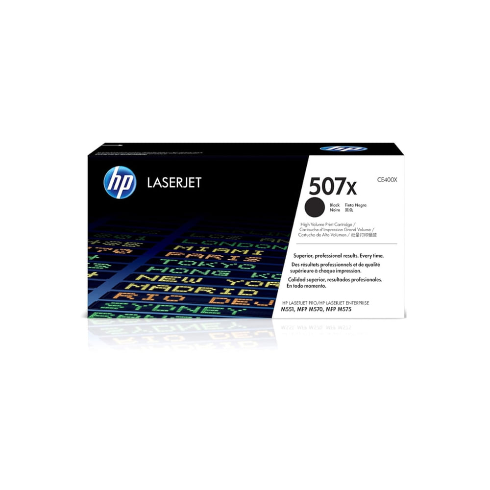 Tóner HP CE400X (507X) Negro para LaserJet M551 - Alta Capacidad 11000 Páginas, Impresión de Calida