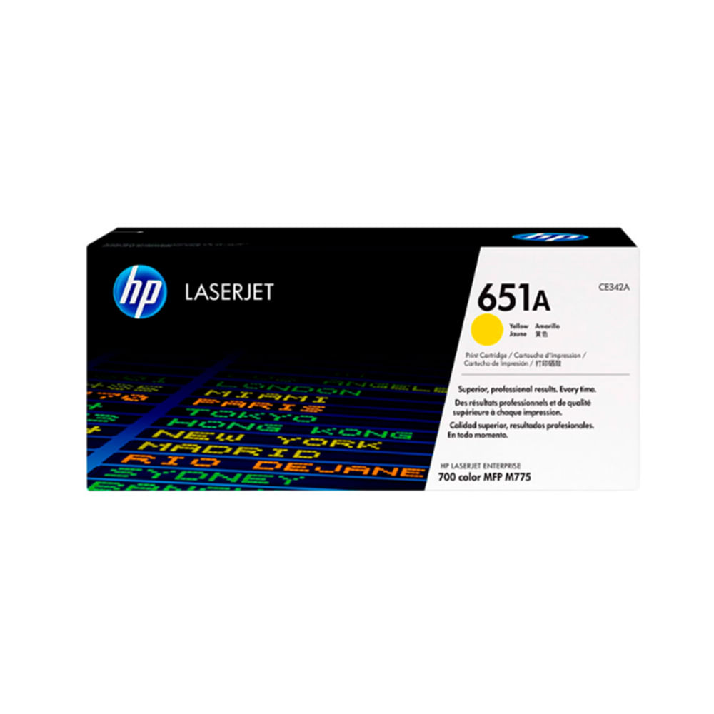 Toner HP CE342A (651A) Amarillo 16K para Impresora Láser - Alta Capacidad y Rendimiento Excelente