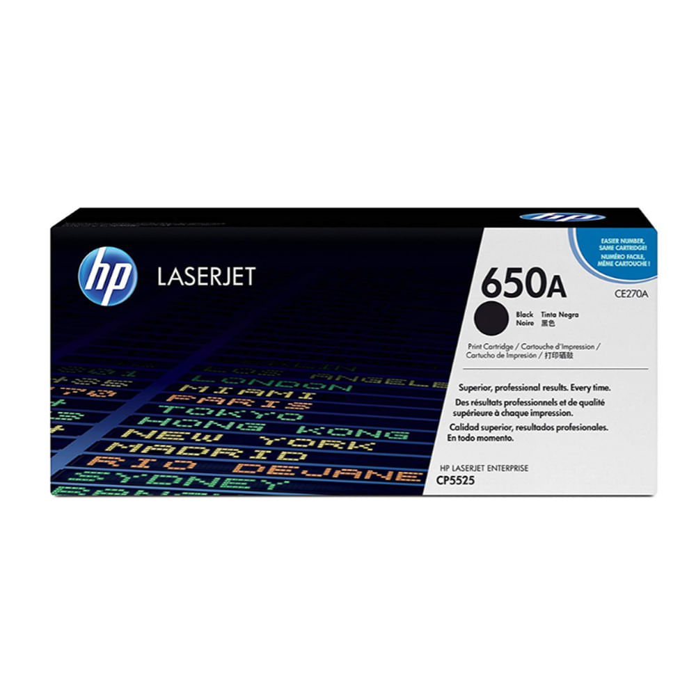 Tóner HP CE270A (650A) Negro para Impresoras Laserjet CP5525 - Alta Calidad y Rendimiento
