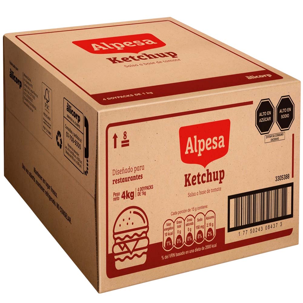 Salsa Ketchup ALPESA Caja 4Kg