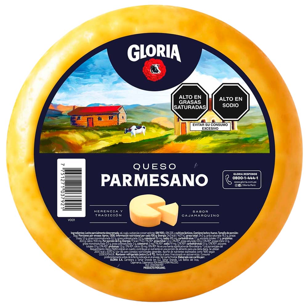 Queso Parmesano Blanco de Molde GLORIA xKg