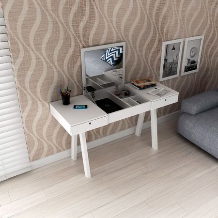 Escritorio Tocador Malta 2 Cajones con espejo