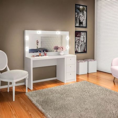 Tocador Marilia 3 Cajones con espejo y luces