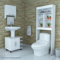 Botiquin Bath 28 + Optimizadores de Lavamanos 55 + Mueble para Baño 20 - Blanco