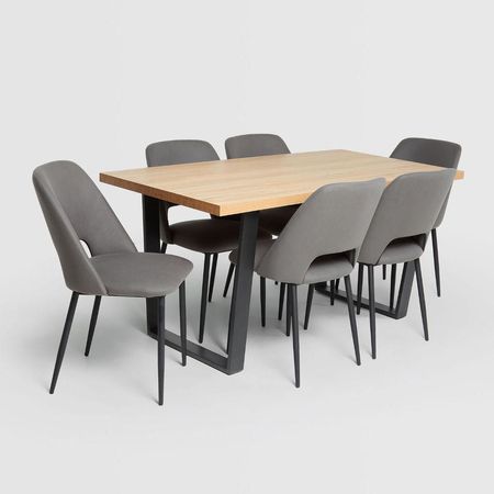 Juego de Comedor Marco 6 Sillas Gris
