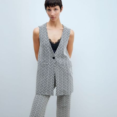 Chaleco Jaquard Sfera Mujer Crudo S