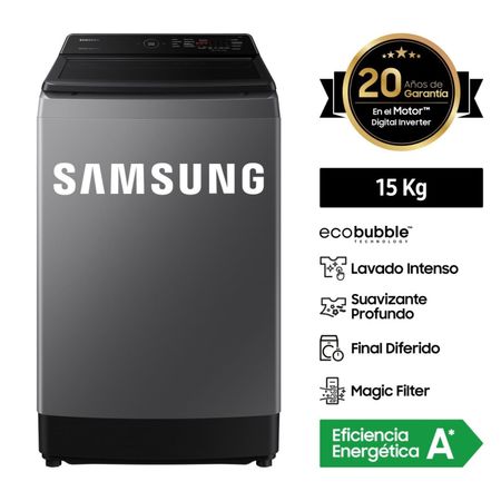 Lavadora Samsung EcoBubble WA15CG5441BDPE 15KG Gris Oscuro