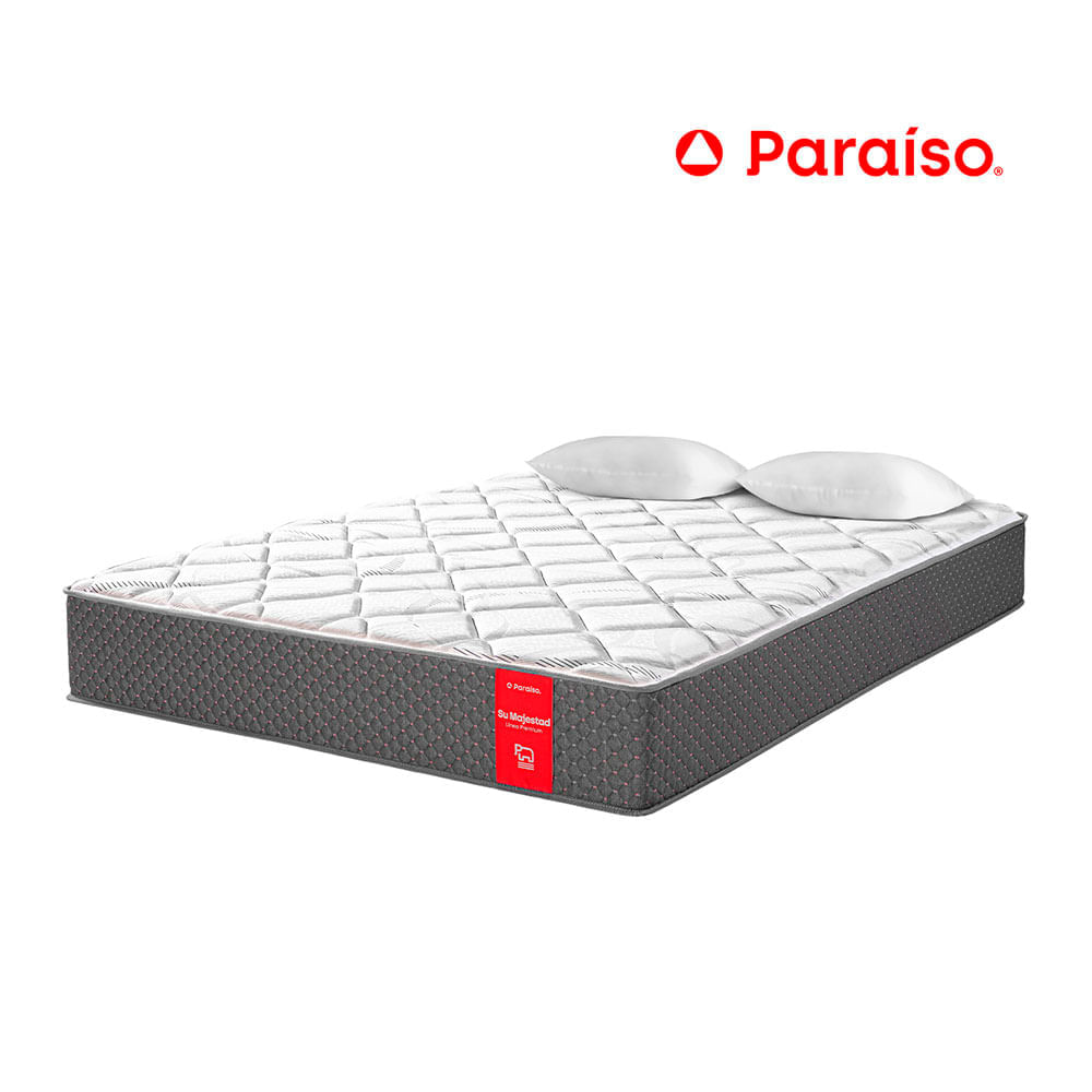 Colchón Paraíso Su Majestad de Lujo 2 Plazas + 2 almohadas + protector