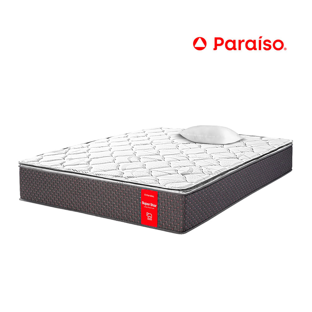 Colchón Paraíso Super Star 1.5 Plazas + 1 almohada + protector