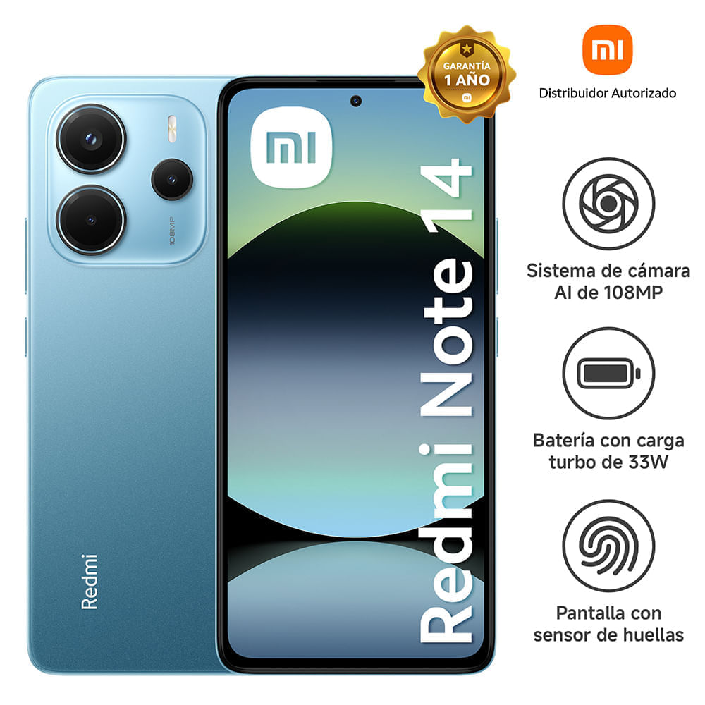 Celular Redmi Note 14 8GB RAM 256GB ROM Azul Océano