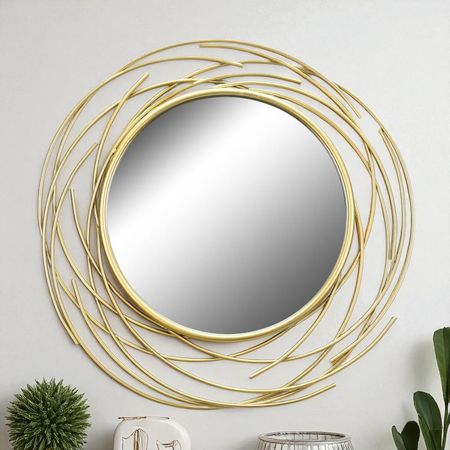 Espejo Sol Dorado 60 Cm Metal