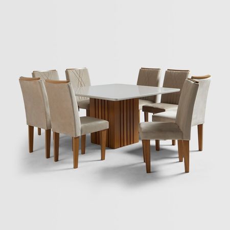 Juego De Comedor Samuel 8 Sillas Marrón