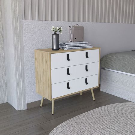 Cómoda Huna - Macadamia / Blanco Mqz