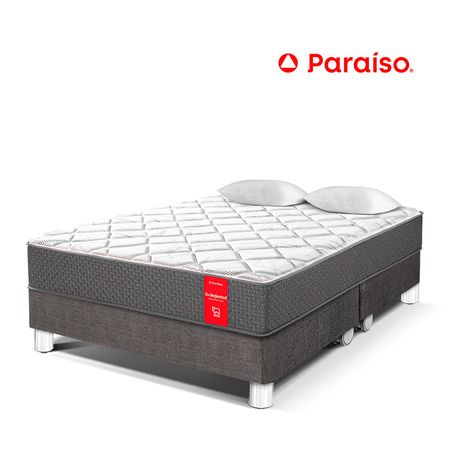 Cama Paraíso Su Majestad Queen Acero + 2 almohadas + protector