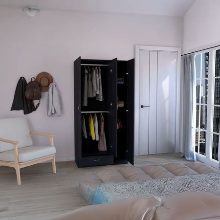 Ropero Z-90 1 Cajón - Wengue Negro