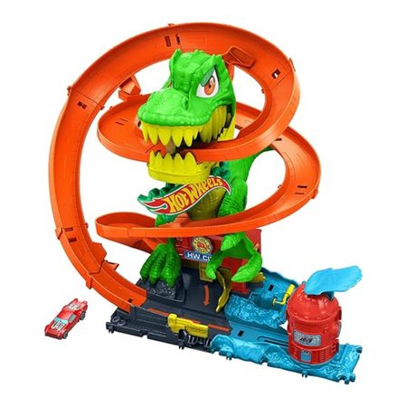 Pista Hotwheels City  T-Rex Vs Estacion Bomberos
