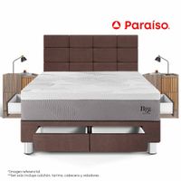 Dormitorio Balanzze con Cajones 2 Plazas Cabecera Block + 2 Veladores Han
