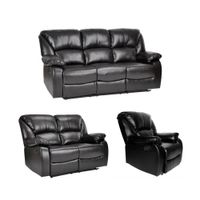 Juego de Sillón Reclinables High Gloss 3 + 2 + 1 Cuerpos Negro