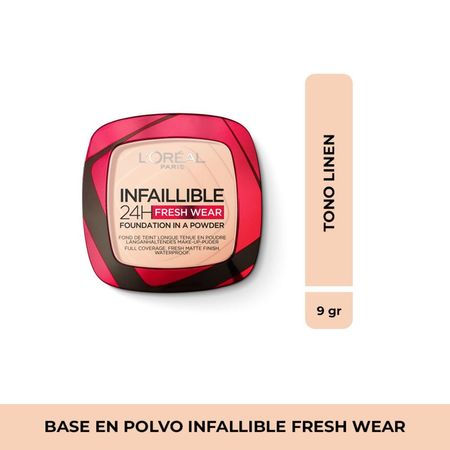 Polvos Compacto Loreal Infallible 24H Fresh Wear Tono Linen 9g