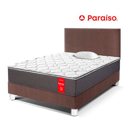 Juego de Dormitorio Paraíso Super Star 1.5 Plazas Chocolate + 1 almohada + protector