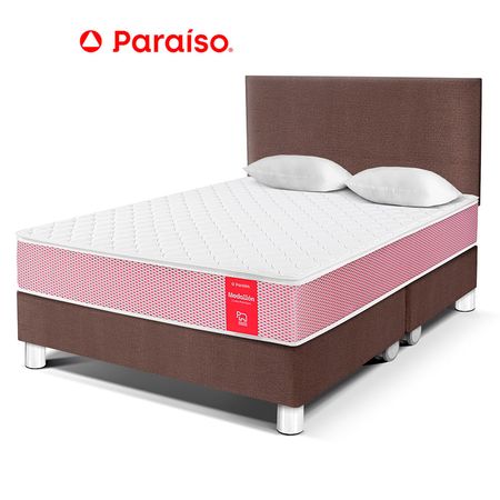 Cama Classic Medallón Ergo Chocolate Queen + Cabecera