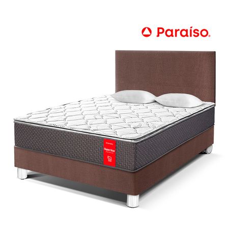 Juego de Dormitorio Paraíso Super Star 2 Plazas Chocolate + 2 almohadas + protector