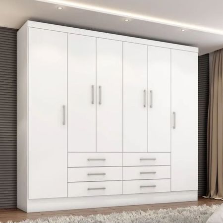 Ropero Monterrey 6 Puertas 6 Cajones Blanco