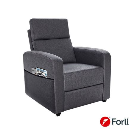 Sillón Reclinable Fe Con Bolsillo Gris