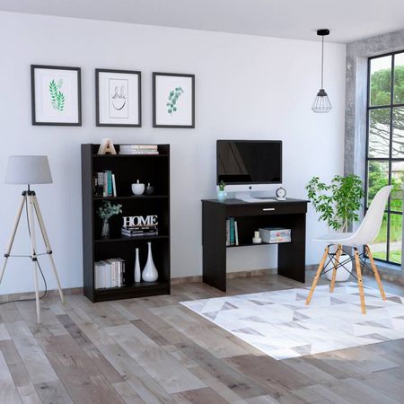 Combo Office 16 Escritorio + Biblioteca - Wengue